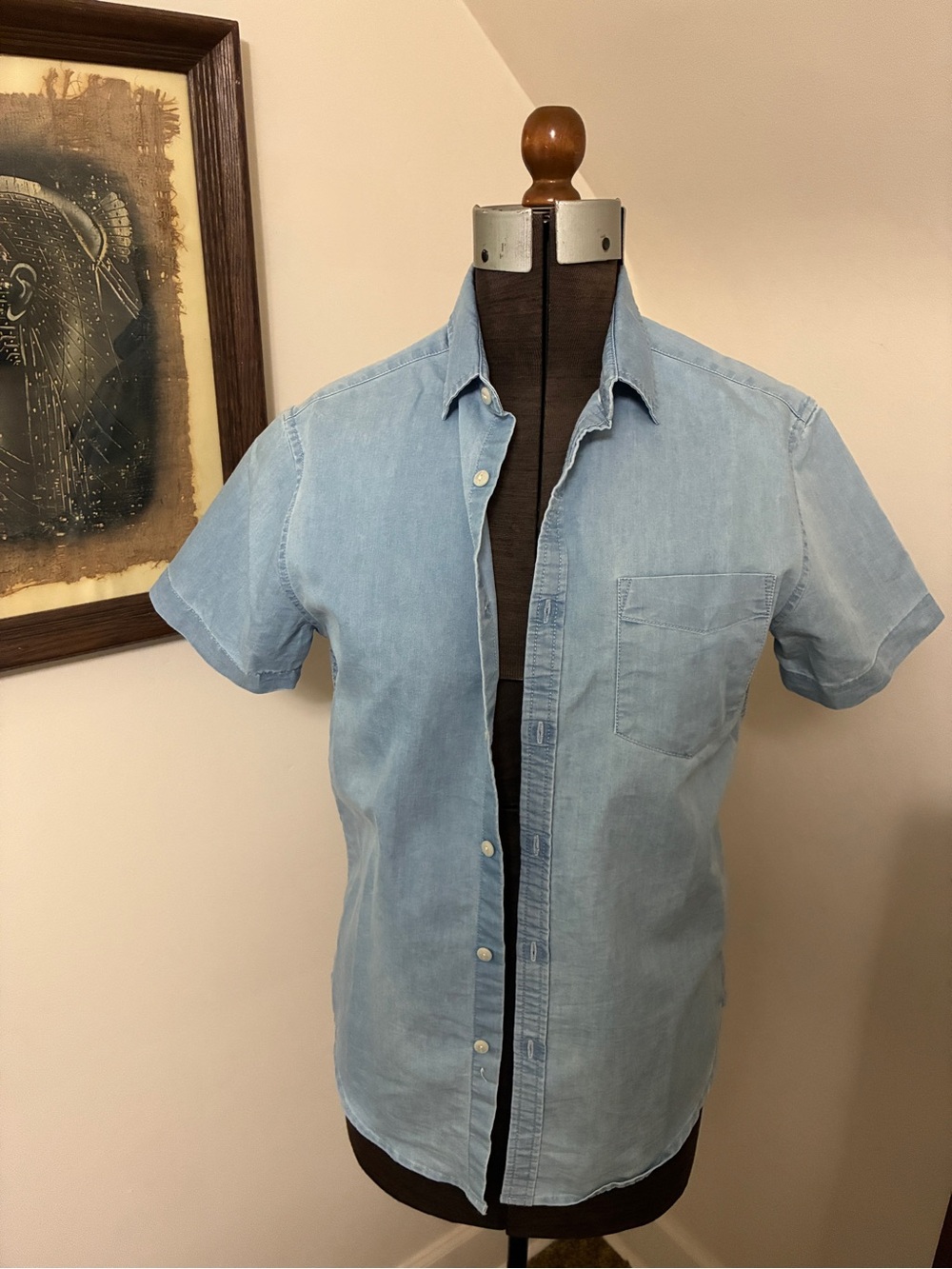 Denim & Flower Light Blue Denim-Style Button Down Shirt